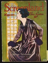 5s124 SCREENLAND vol 1. no 4 magazine December 1920 cool profile art of Norma Talmadge by Heisley!