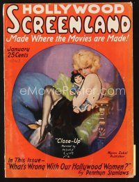 5s133 SCREENLAND magazine January 1923 sexy art by Henry Clive, what's wrong with Hollywood women!
