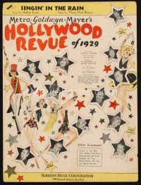 5s246 HOLLYWOOD REVUE sheet music '29 top stars pictured, the original Singin' in the Rain!