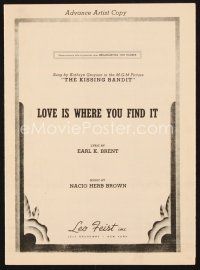 5s251 KISSING BANDIT artist's copy sheet music '48 Love Is Where You Find It, Kathryn Grayson