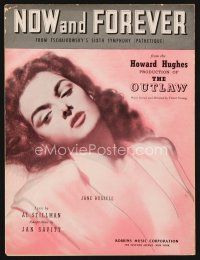 5s258 OUTLAW sheet music '46 art of sexy Jane Russell, Howard Hughes, Now and Forever!