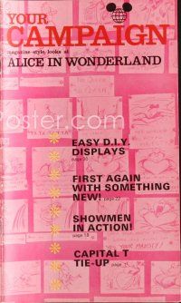 5s328 ALICE IN WONDERLAND English pressbook R69 Disney Lewis Carroll classic, lots of cool content!