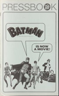 5s335 BATMAN pressbook '66 DC Comics, great images of Adam West & Burt Ward w/villains!
