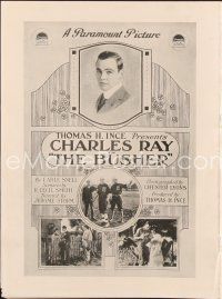 5s349 BUSHER pressbook '19 Charles Ray stars in an extremely early baseball movie!