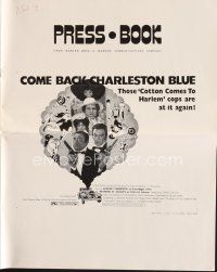 5s353 COME BACK CHARLESTON BLUE pressbook '72 Godfrey Cambridge, cool blaxploitation art!