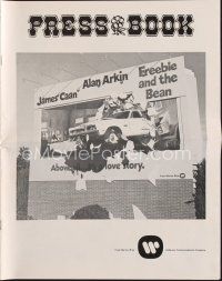 5s371 FREEBIE & THE BEAN pressbook '74 James Caan, Alan Arkin, image of car through billboard!