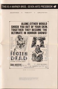 5s372 FROZEN DEAD/IT pressbook '66 together they become the ultimate in horror shows!