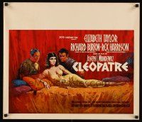 5t647 CLEOPATRA Belgian '63 Elizabeth Taylor, Richard Burton, Rex Harrison, Howard Terpning art!