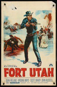 5t672 FORT UTAH Belgian '66 John Ireland vowed to kill no more until the ambush at Fort Utah!