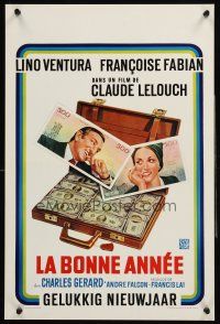 5t689 HAPPY NEW YEAR Belgian '74 Claude Lelouch's La Bonne Annee, Lino Ventura, Francoise Fabian