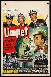 5t707 INCREDIBLE MR. LIMPET Belgian '64 wacky Don Knotts turns into a cartoon fish, Coppel art!