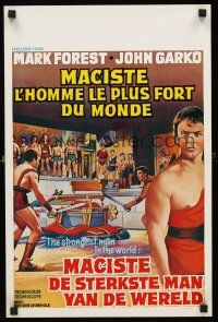 5t736 MOLE MEN AGAINST THE SON OF HERCULES Belgian '61 art of Mark Forest in title role!