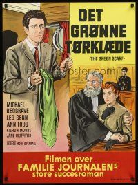 5t520 GREEN SCARF Danish R60s Michael Redgrave defends a blind/deaf/mute man accused of murder!