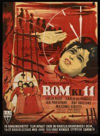 5t581 ROME, 11 O'CLOCK Danish '52 Roma ore 11, Lea Padovani, cool dramatic artwork!