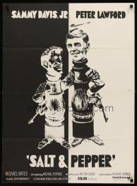 5t583 SALT & PEPPER Danish '68 great artwork of Sammy Davis, Jr. & Peter Lawford!