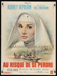 5t317 NUN'S STORY French 23x32 R60s missionary Audrey Hepburn was not like the others, Peter Finch!