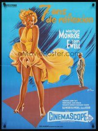 5t323 SEVEN YEAR ITCH French 23x32 R70s best art of Marilyn Monroe's skirt blowing by Grinsson!