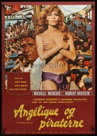 5t156 UNTAMABLE ANGELIQUE German '67 great image of sexy Michele Mercier topless in title role!