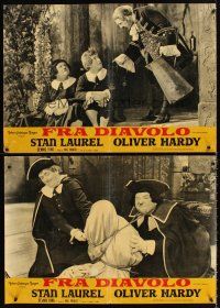 5t270 DEVIL'S BROTHER 4 Italian photobustas R60s Hal Roach, wacky images of Laurel & Hardy