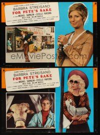5t273 FOR PETE'S SAKE 8 Italian photobustas '74 Yates, Michael Sarrazin, zany Barbra Streisand!