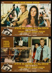 5t275 GETAWAY 5 Italian photobustas '72 Steve McQueen, Ali McGraw, cool different images!