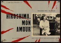 5t279 HIROSHIMA MON AMOUR Italian photobusta '59 Alain Resnais classic, pretty Emmanuelle Riva!