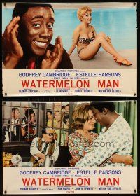 5t293 WATERMELON MAN 9 Ital/Eng photobustas '71 Godfrey Cambridge, Van Peebles, the uppity movie!