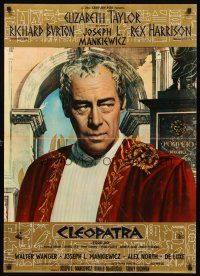 5t254 CLEOPATRA roadshow Italian lrg pbusta '63 Mankiewicz, cool image of Rex Harrison as Caesar!