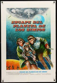 5t050 ESCAPE FROM THE PLANET OF THE APES Mexican poster '71 different art of primates!