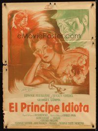 5t051 IDIOT Mexican poster '46 Georges Lampin's L'Idiot, Edwige Feuillere, Lucien Coedel