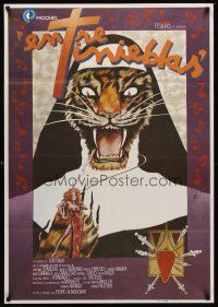 5t199 DARK HABITS Spanish '83 Pedro Almodovar's Entre Tinieblas, wild tiger nun art by Zulueta!