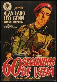 5t222 PARATROOPER Spanish '53 Alan Ladd, English Red Beret, a thousand thrills a second!