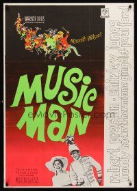 5t090 MUSIC MAN Swedish '62 Robert Preston, Shirley Jones, art of parade, classic musical!