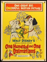 5w379 ONE HUNDRED & ONE DALMATIANS 30x40 '61 most classic Walt Disney canine family cartoon!
