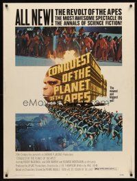 5w343 CONQUEST OF THE PLANET OF THE APES style B 30x40 '72 Roddy McDowall, apes are revolting!