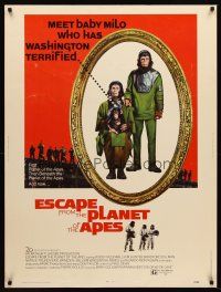 5w349 ESCAPE FROM THE PLANET OF THE APES 30x40 '71 meet Baby Milo who has Washington terrified!
