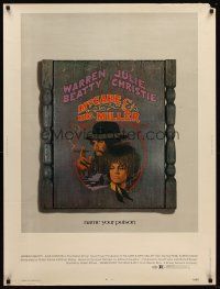 5w374 McCABE & MRS. MILLER 30x40 '71 Robert Altman, Warren Beatty, Julie Christie, Amsel art!