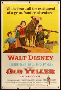 5w460 OLD YELLER 40x60 R74 Dorothy McGuire, Fess Parker, art of Walt Disney's most classic canine!