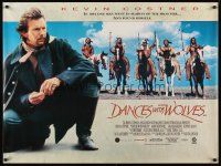 5w169 DANCES WITH WOLVES British quad '90 Kevin Costner & Native American Indians!