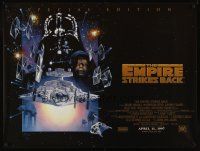 5w183 EMPIRE STRIKES BACK advance DS British quad R97 George Lucas sci-fi classic, art by Struzan!