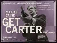 5w194 GET CARTER advance British quad R99 cool image of Michael Caine with shotgun!