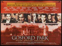 5w197 GOSFORD PARK British quad '01 Robert Altman directed, Maggie Smith, Helen Mirren, Clive Owen!