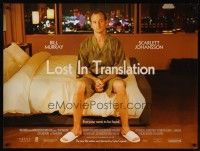 5w234 LOST IN TRANSLATION 2-sided British quad '03 image of Bill Murray in Tokyo, Sofia Coppola!