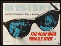 5w239 MAN WHO FINALLY DIED British quad '63 Cushing & Stanley Baker in mystery of the century!