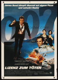 5w493 LICENCE TO KILL German 33x47 '89 Timothy Dalton as James Bond, he's out for revenge!