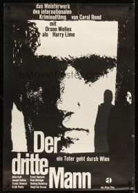 5w503 THIRD MAN German 33x47 R60s Orson Welles, Joseph Cotten, Alida Valli, different art!