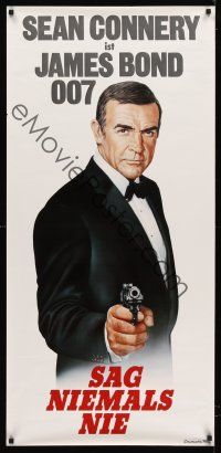 5w498 NEVER SAY NEVER AGAIN German 22x47 '83 art of Sean Connery as James Bond pointing gun!