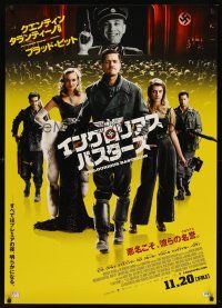 5w056 INGLOURIOUS BASTERDS advance DS Japanese 29x41 '09 Quentin Tarantino, Brad Pitt & cast!