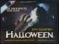 5x206 HALLOWEEN British quad '79 Carpenter classic, completely different image of girl attacked!