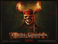 5x215 PIRATES OF THE CARIBBEAN: DEAD MAN'S CHEST teaser DS British quad '06 skull & crossbones!